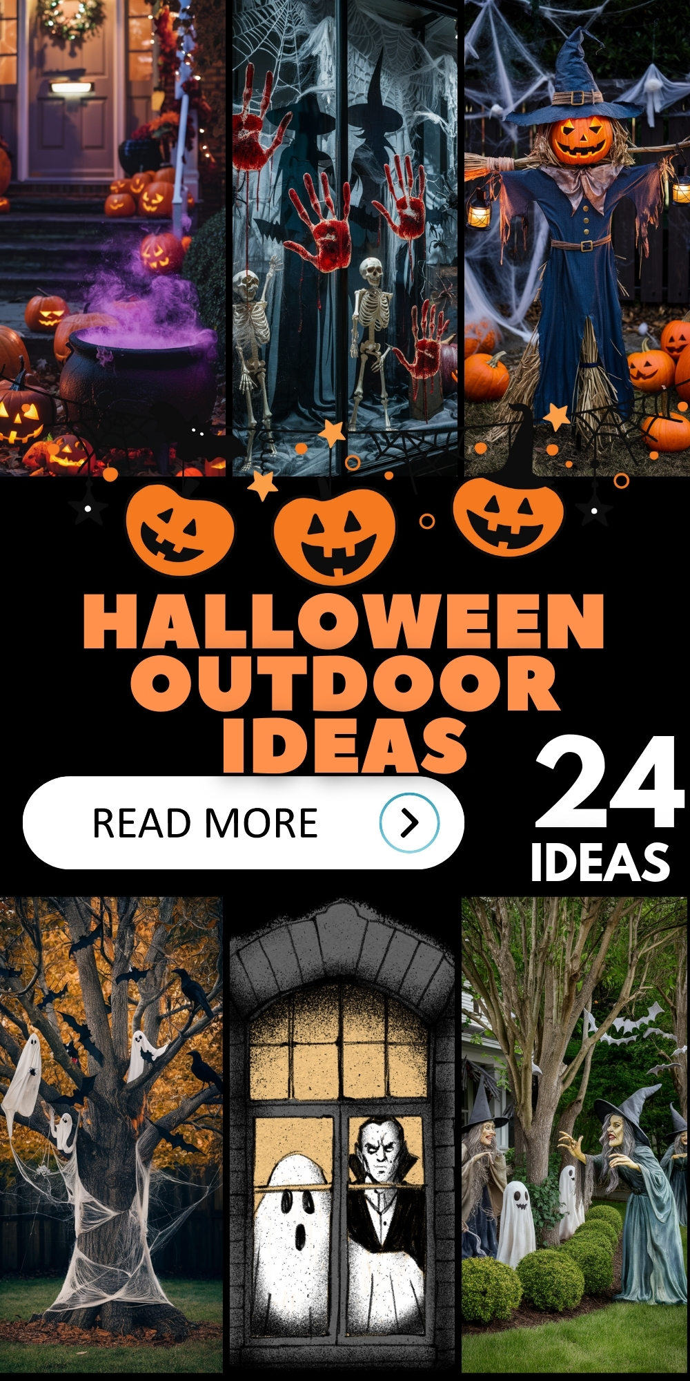 24 Spooky Halloween Outdoor Ideas for DIY Yard Decorations and Witch House Themes