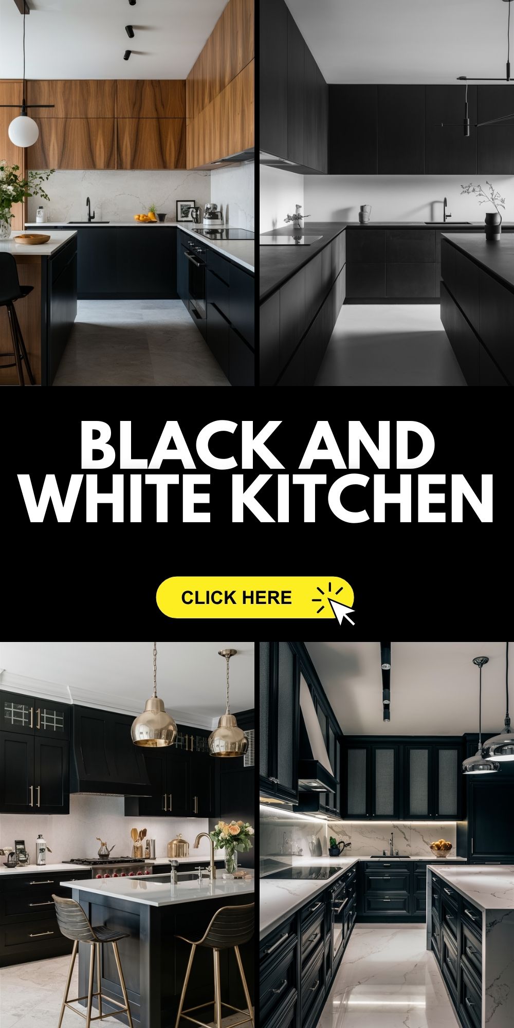 Stunning Black and White Kitchen Ideas: Cabinets, Decor, and Backsplashes