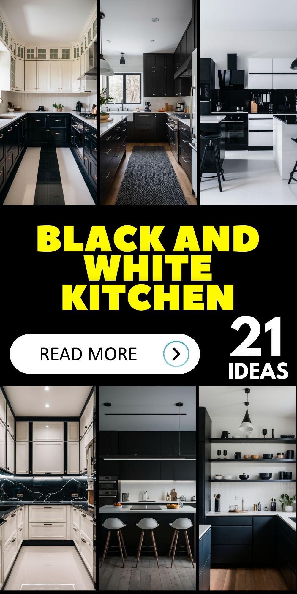 Stunning Black and White Kitchen Ideas: Cabinets, Decor, and Backsplashes