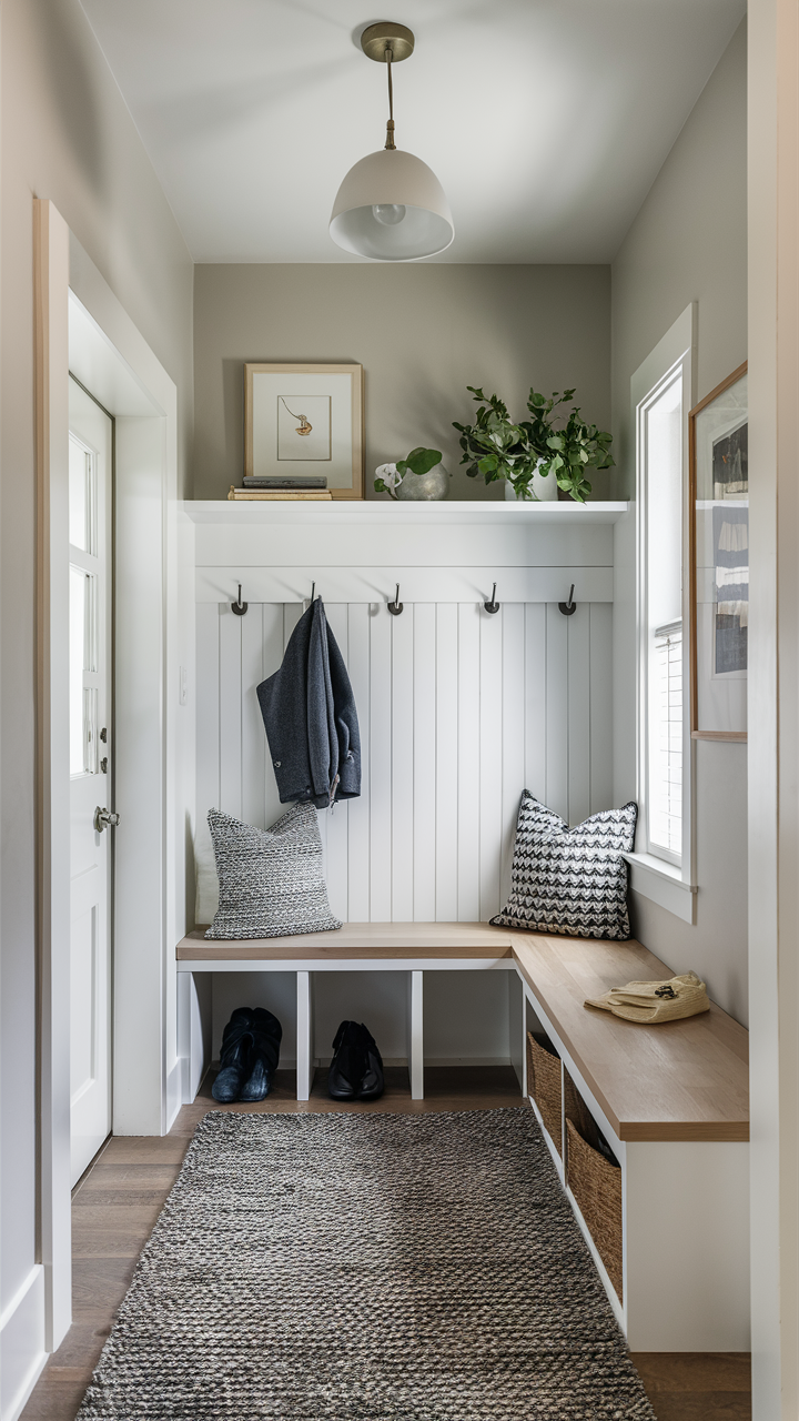 19 Narrow Mudroom Ideas Entryway: Compact Solutions for Garage, Laundry ...